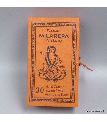 Encens Milarepa pour méditation – 30 bâtonnets + porte-encens – Népal