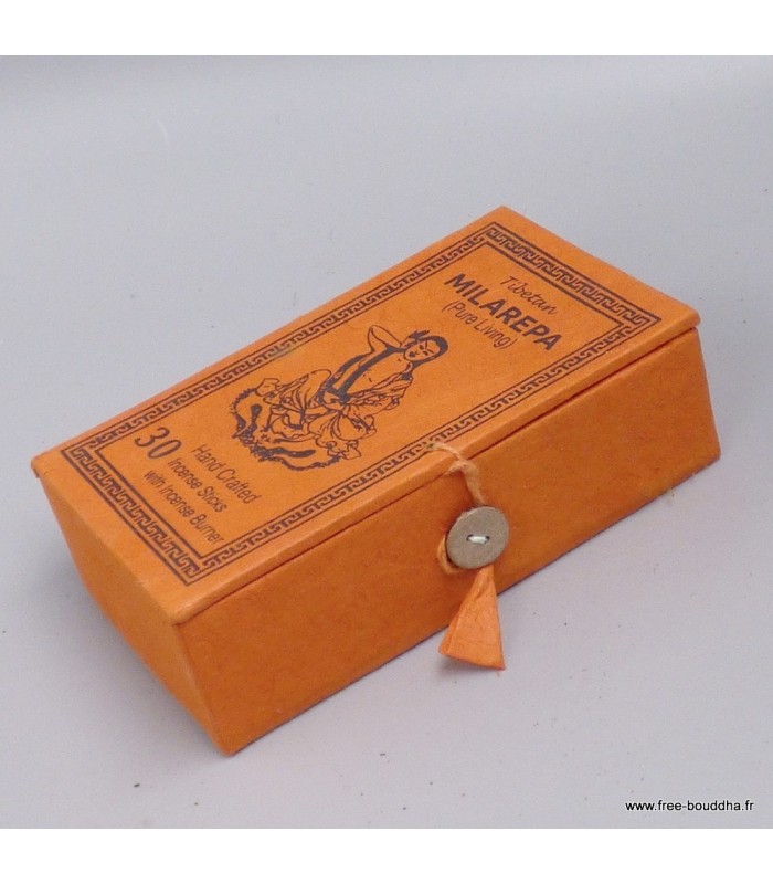 Encens Milarepa pour méditation – 30 bâtonnets + porte-encens – Népal