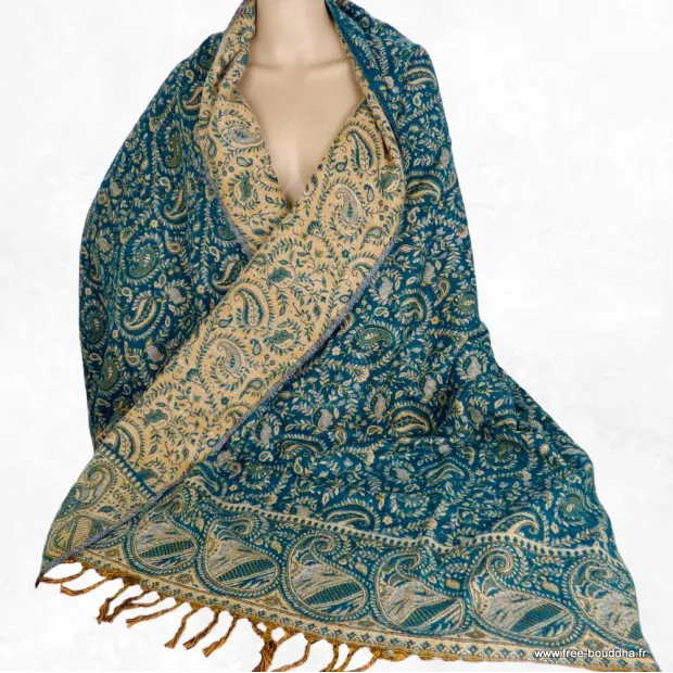 Couverture de méditation et yoga vert émeraude 100 x 200 cm - Châle de méditation 100 x 200 cm