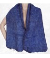 Écharpe laine de yak bleu jeans – Artisanat du Népal