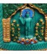 Autel triptyque bouddhiste Tara Verte – Résine artisanale – 20 cm