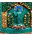 Autel triptyque bouddhiste Tara Verte – Résine artisanale – 20 cm