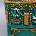 Temple bouddhiste triptyque Tara Verte, peint à la main - Stupas, temples bouddhistes