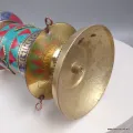 Moulin à prières bouddhiste laiton et pierres 17 cm - Moulins à Prières tibétains