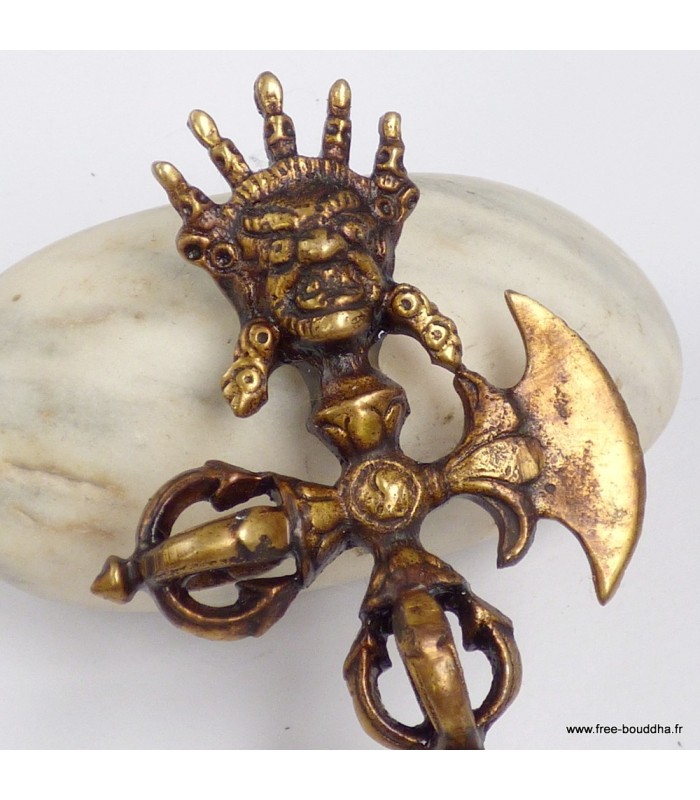 Phurba tibétain dorjé Kartika Mahakala laiton 15 cm – Népal