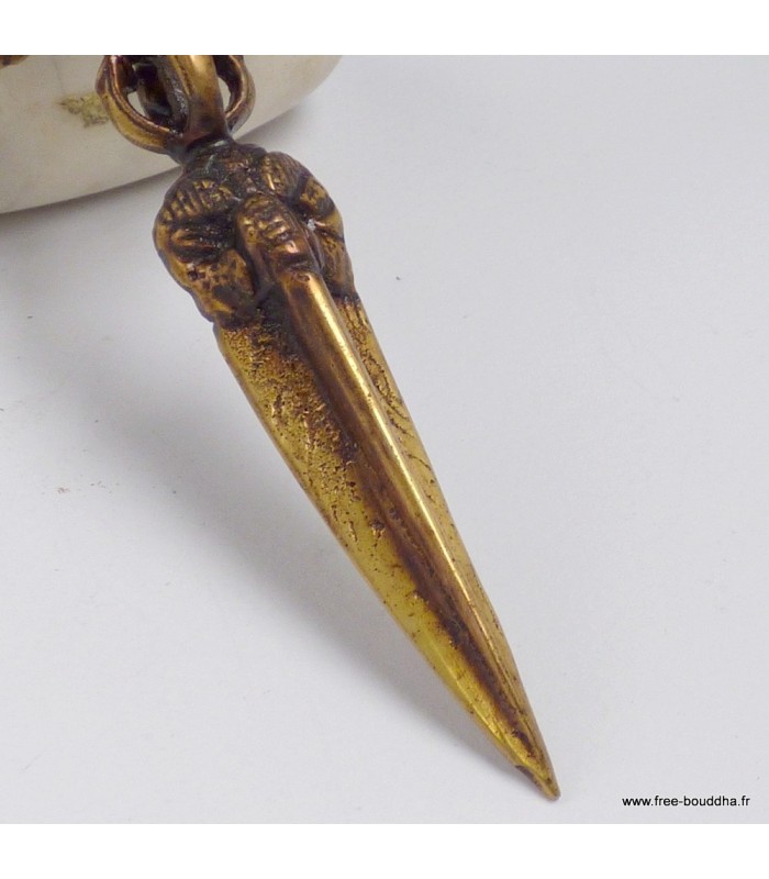 Phurba tibétain dorjé Kartika Mahakala laiton 15 cm – Népal