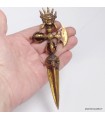 Phurba tibétain dorjé Kartika Mahakala laiton 15 cm – Népal