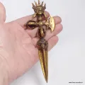 Phurba + Dorjé Kartika Mahakala en laiton 15 cm - Phurba tibétain, dague magique