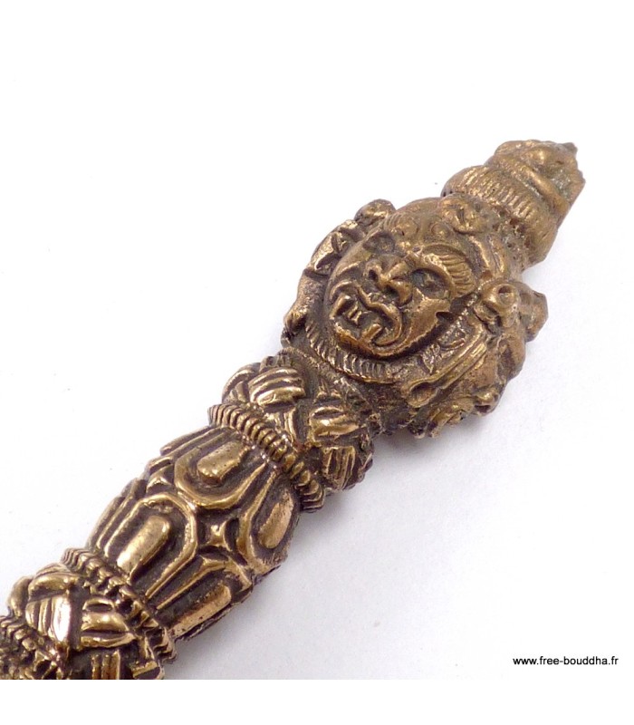 Phurba tibétain bouddhiste Mahakala dorjé laiton 12,5 cm – Népal