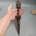 Phurba tibétain authentique en bronze pour cérémonie 30 cm - Phurba tibétain, dague magique