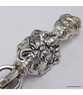 Phurba tibétain bronze argent 20 cm authentique Népal