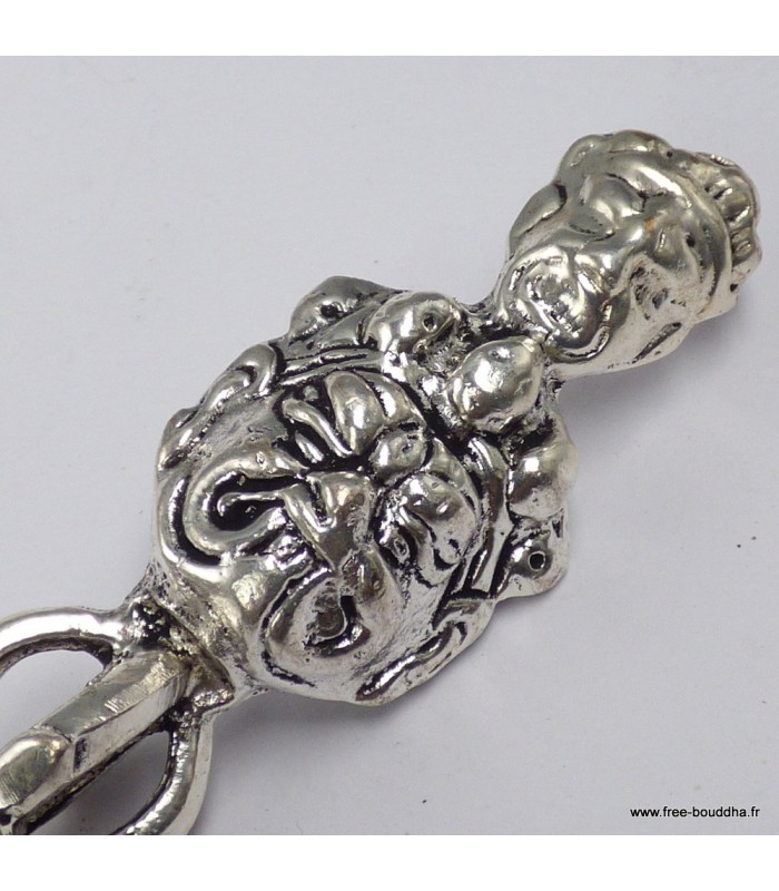 Phurba tibétain bronze argent 20 cm authentique Népal