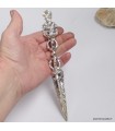 Phurba tibétain bronze argent 20 cm authentique Népal