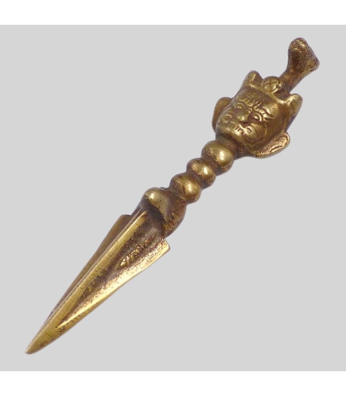 Phurba tibétain authentique Guru Rinpoché 11,5 cm laiton Népal