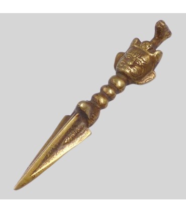 Phurba tibétain authentique Guru Rinpoché 11,5 cm laiton Népal