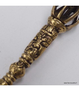 Phurba tibétain authentique Dorjé 11 cm en laiton – Népal