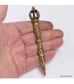 Phurba tibétain authentique Dorjé 11 cm en laiton – Népal