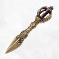 Mini phurba bouddhiste authentique avec dorjé 7,8 cm - Phurba tibétain, dague magique