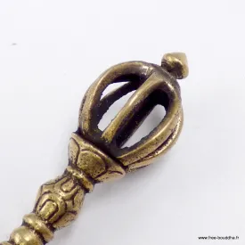 Mini phurba bouddhiste authentique avec dorjé 7,8 cm - Phurba tibétain, dague magique
