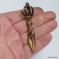 Mini phurba bouddhiste authentique avec dorjé 7,8 cm - Phurba tibétain, dague magique