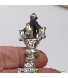 Phurba tibétain léger pour voyage 8,5 cm – bronze Népal