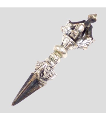 Phurba tibétain léger pour voyage 8,5 cm – bronze Népal