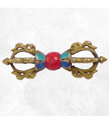 Dorjé vajra tibétain authentique pour autel bouddhiste 13,5 cm