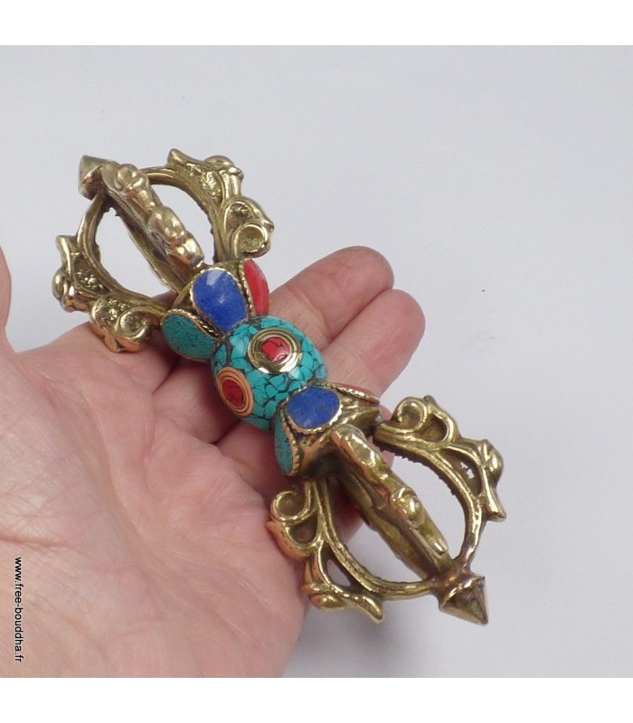 Dorjé traditionnel bouddhiste pour pratiques tantriques 14 cm