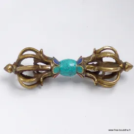Vajra dorjé tibétain 8 branches pour pratique rituelle 15 cm - Dordjé, double dorjé (sans cloche)