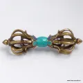 Vajra dorjé tibétain 8 branches pour pratique rituelle 15 cm - Dordjé, double dorjé (sans cloche)