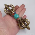 Vajra dorjé tibétain 8 branches pour pratique rituelle 15 cm - Dordjé, double dorjé (sans cloche)