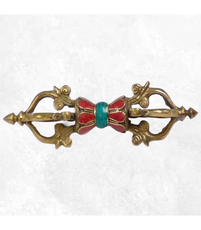 Dorjé vajra tibétain pour rituels de purification énergétique 15 cm