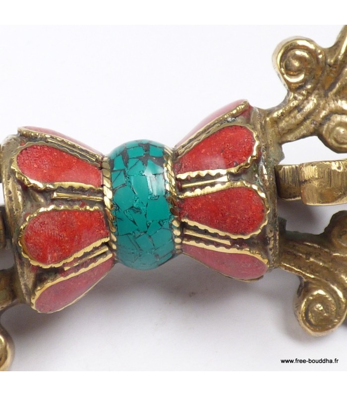 Dorjé vajra tibétain pour rituels de purification énergétique 15 cm