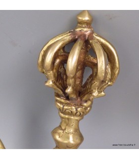 Kartika tibétain drigug 8 branches – métal & laiton sculpté