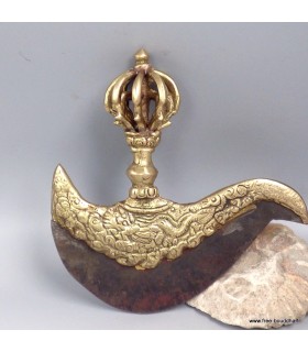 Kartika tibétain drigug 8 branches – métal & laiton sculpté