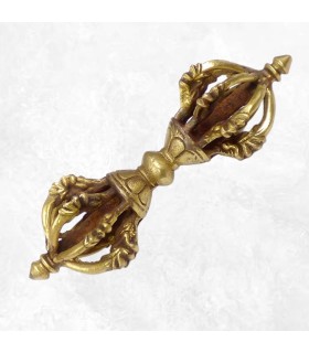 Vajra tibétain couronne puissant 8 branches – dorjé rituel 14 cm