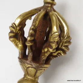 Dorjé couronne 8 branches, vajra puissant pour rituel - Dordjé, double dorjé (sans cloche)