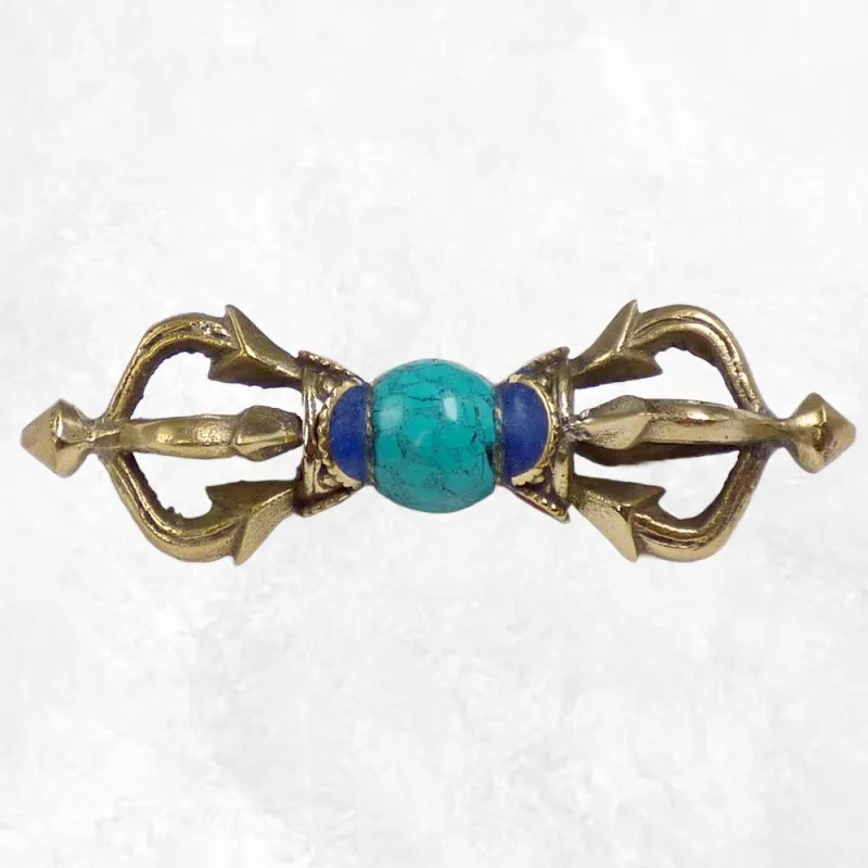 Vajra bouddhiste dorjé de voyage 4 branches couronne 9 cm - Dordjé, double dorjé (sans cloche)