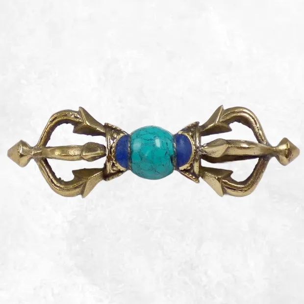 Vajra bouddhiste dorjé de voyage 4 branches couronne 9 cm - Dordjé, double dorjé (sans cloche)