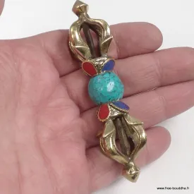 Vajra bouddhiste dorjé de voyage 4 branches couronne 9 cm - Dordjé, double dorjé (sans cloche)