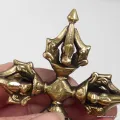 Double dorjé bouddhiste vajra de voyage 4 branches - Dordjé, double dorjé (sans cloche)