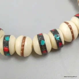 Bracelet tibétain porte-bonheur os de buffle - Bracelets tibétains bouddhistes