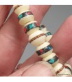 Bracelet mala tibétain en os de buffle blanc, 27 perles népalaises