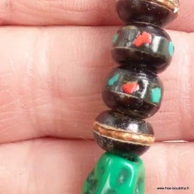 Bracelet tibétain porte-bonheur os de buffle brun, Népal - Bracelets tibétains bouddhistes