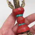 Vajra bouddhiste unique 16 cm pour rituel et temple - Dordjé, double dorjé (sans cloche)