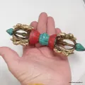 Vajra couronne bouddhiste unique 15 cm pierres naturelles - Dordjé, double dorjé (sans cloche)