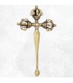 Vajra tibétain tige longue 13 cm – Dorjé 3 faces artisanal Népal