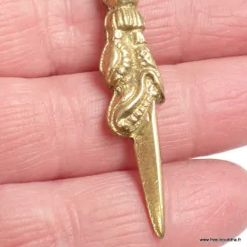 Pendentif tibétain Phurba + dorjé en laiton - Colliers tibétains et népalais