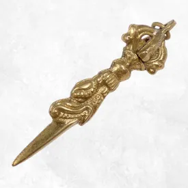 Pendentif tibétain Phurba + dorjé en laiton - Colliers tibétains et népalais