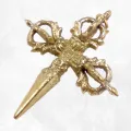 Pendentif tibétain Phurba en laiton + cordon - Colliers tibétains et népalais